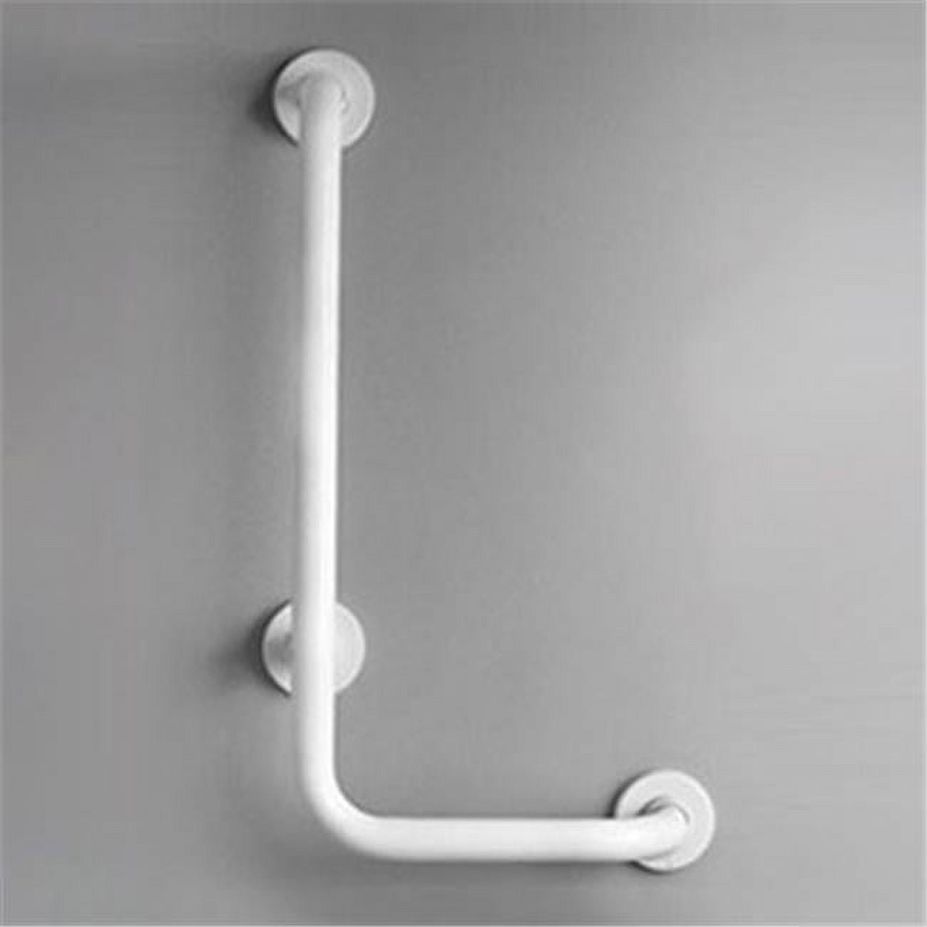 Ponte Giulio G25JBL19W1 Contractor Series Left L-Shaped Grab Bar - White