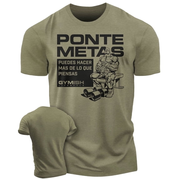 Ponte Metas Puedes Hacer Más de lo que Piensas – Workout Gym T-Shirt, Funny Gym Shirt for Men, Camiseta de Gimnasio de Entrenamiento, Men's Workout Shirt