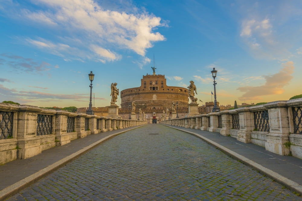 Ponte SantAngelo over the Tiber Rome Lazio Italy Canvas Art - Mats Silvan Design Pics (19 x 12)