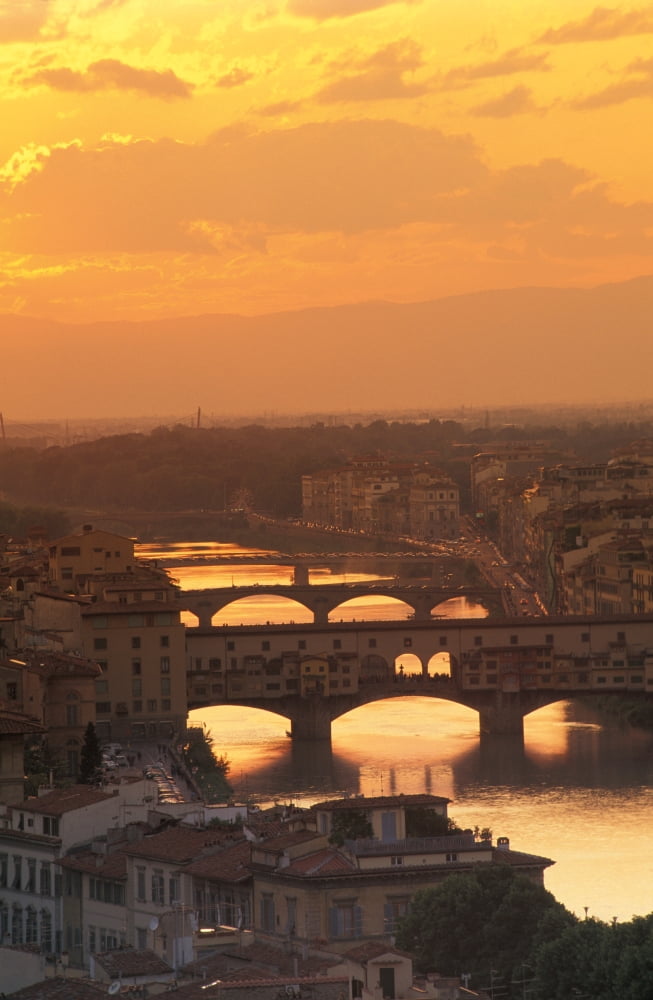 Ponte Vecchio Florence Italy Canvas Art - Panoramic Images (18 x 24)