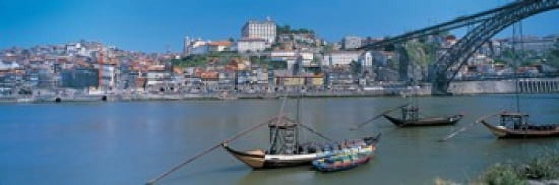 Ponte de Dom Luis I & Douro River Porto Portugal Canvas Art - Panoramic Images (36 x 12)