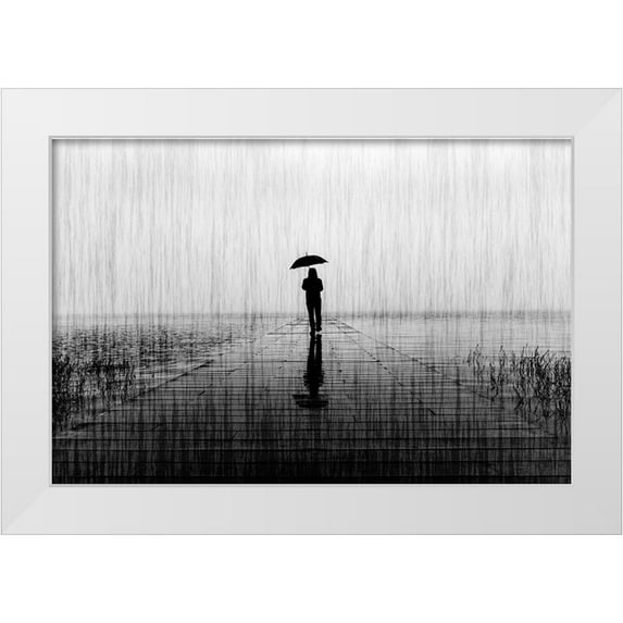 Pontes, Gabi 32x23 White Modern Wood Framed Museum Art Print Titled - Loneliness