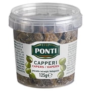 Ponti Capers In Salt 125g, British Import Pack of 2