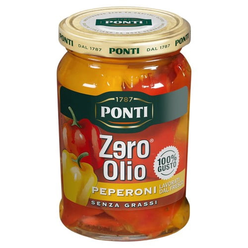Ponti Zero Oil Grilled Peppers 290g, British Import (Pack of 3)