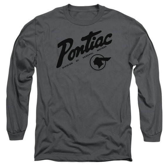 Pontiac Division Long Sleeve Adult 18/1 T-Shirt Charcoal