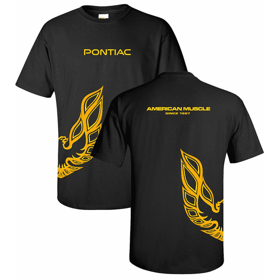 Pontiac Firebird American Muscle Wrap Around Print Black Shirt Official Licensed (2XL)