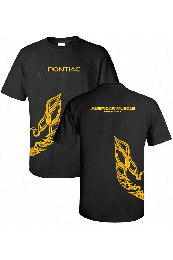 Pontiac Firebird American Muscle Wrap Around Print Black Shirt Official Licensed (S)