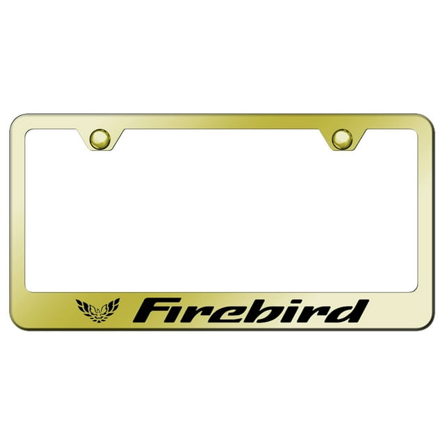 Pontiac Firebird Laser Etched Logo Stainless Steel License Plate Frame (Gold)