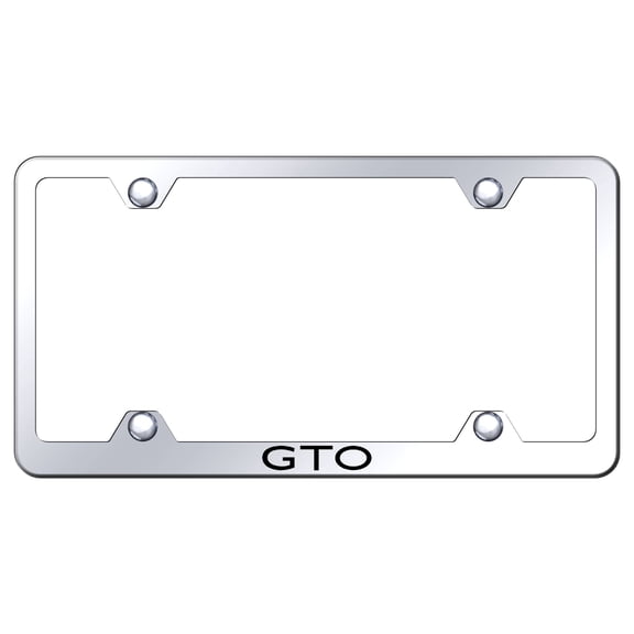 Pontiac GTO Laser Etched Logo Wide Body License Plate Frame (Chrome)