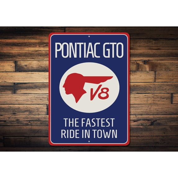 Pontiac GTO Novelty Decor, Metal Wall Sign - 10x14 Inches