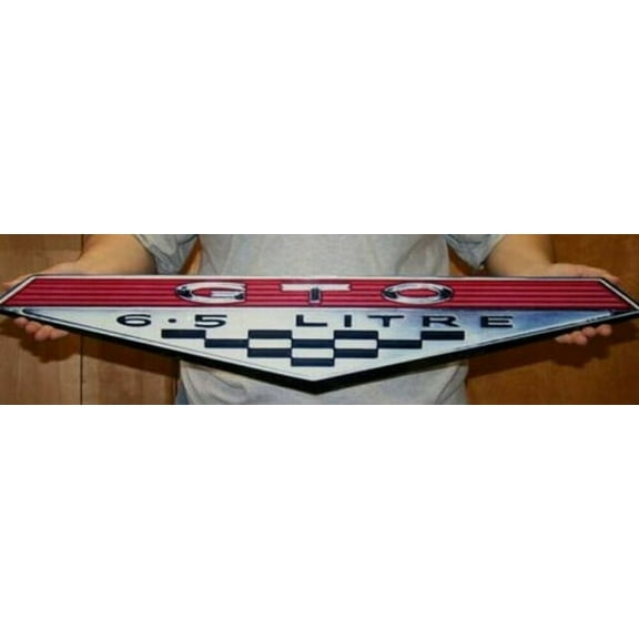 Pontiac GTO Rocker Panel Wall Emblem / Metal Garage Sign Wall Art (Large 34x6)