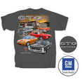 thumbnail image 1 of Pontiac GTO Vintage Car Garage Scene Graphic T-Shirt Charcoal Official Licensed (M), 1 of 4