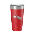 thumbnail image 1 of Pontiac Lake Map Tumbler Travel Mug Insulated Laser Engraved Coffee Cup Michigan 20 oz Red, 1 of 1