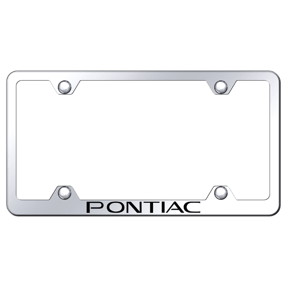 Pontiac Laser Etched Logo Wide Body License Plate Frame (Chrome)