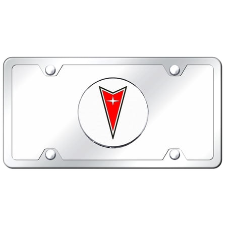 Pontiac Logo License Plate Kit (Chrome on Mirrored)