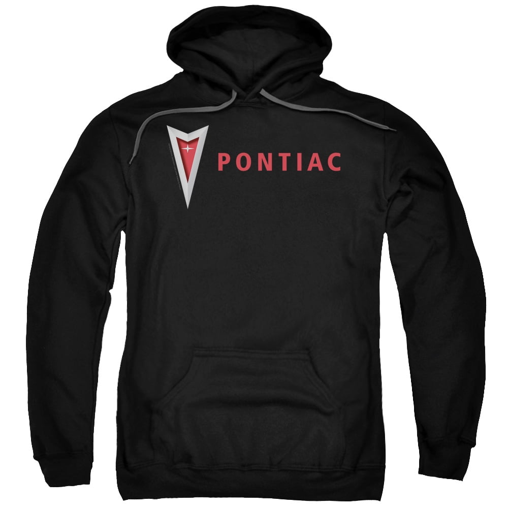 Men's Pontiac Arrowhead Logo Pullover Hoodie - Black, XXX-Large, Officially Licensed