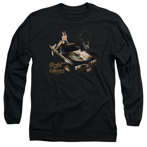 Pontiac Night Moves Long Sleeve Adult 18/1 T-Shirt Black