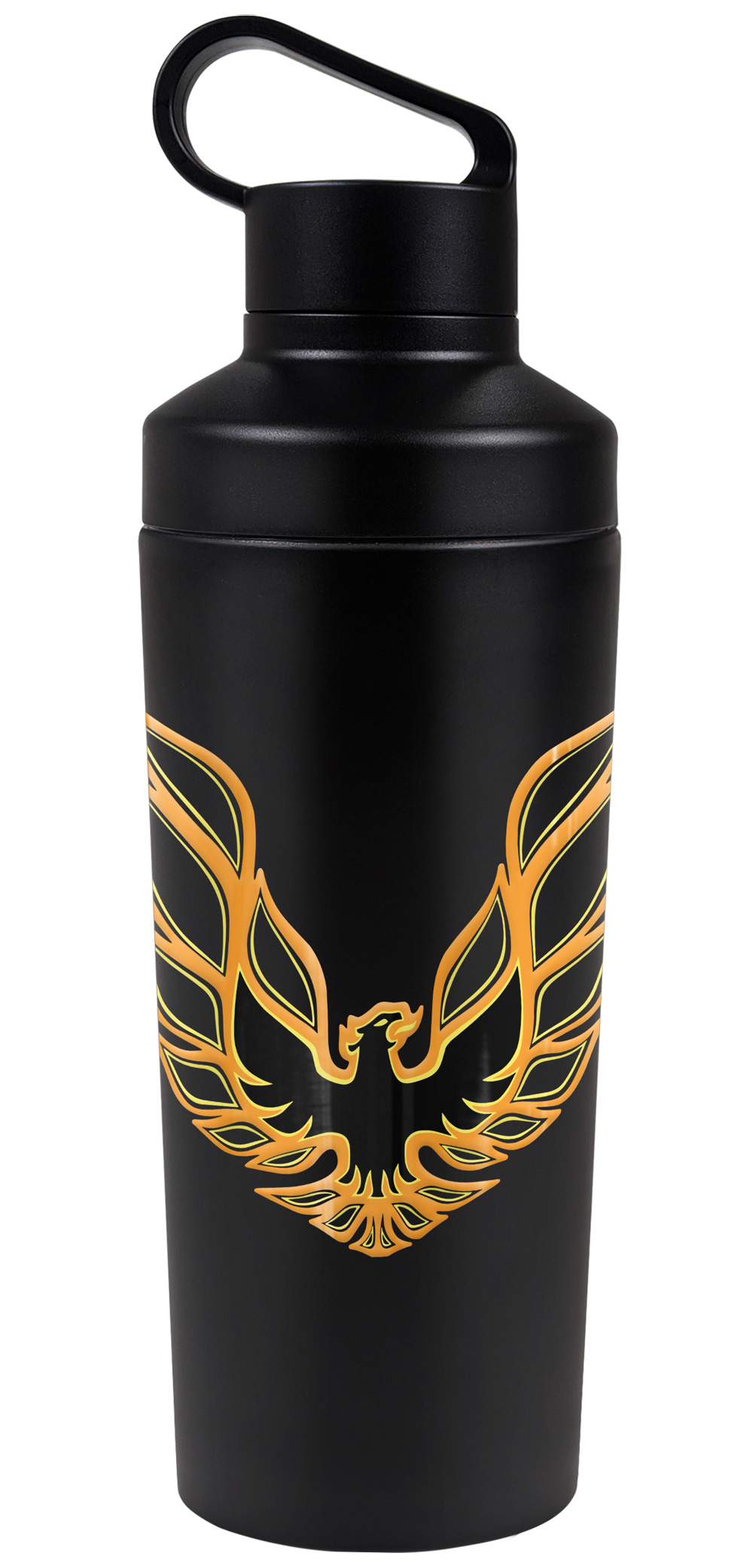 Pontiac Official Firebird Logo 18 oz Insulated Water Bottle, Leak Resistant, Vacuum Insulated Stainless Steel with 2-in-1 Loop Cap
