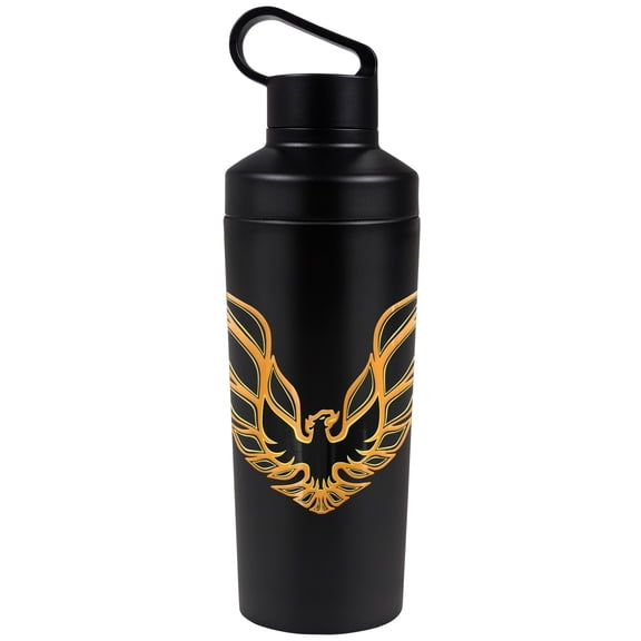 Pontiac Official Firebird Logo 18 oz Insulated Water Bottle, Leak Resistant, Vacuum Insulated Stainless Steel with 2-in-1 Loop Cap
