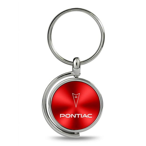 Pontiac Red Brushed Metal Spinner Key Chain