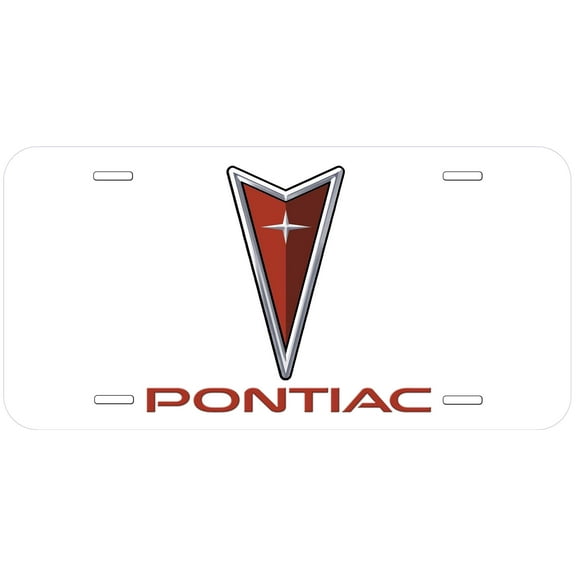 Pontiac White Flat Novelty Car Auto License Plate