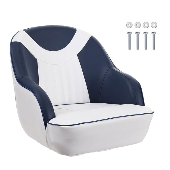 Pontoon Boat Captain Chair with Thickened Padding, Durable Fishing Boat Seat for Pontoon, Speedboat, Canoe&Sightseeing Boats, 1-Piece Design