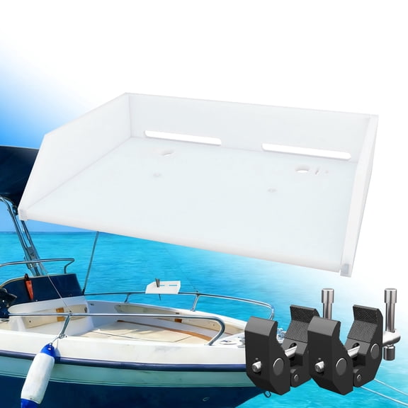 Pontoon Boat Fillet Table, Boat Cutting Board Bait Table Perfect Fish Cutting Station, Easy Installation and Secure Locking System, for Pole Less Than 2 inches Ship Guardrail