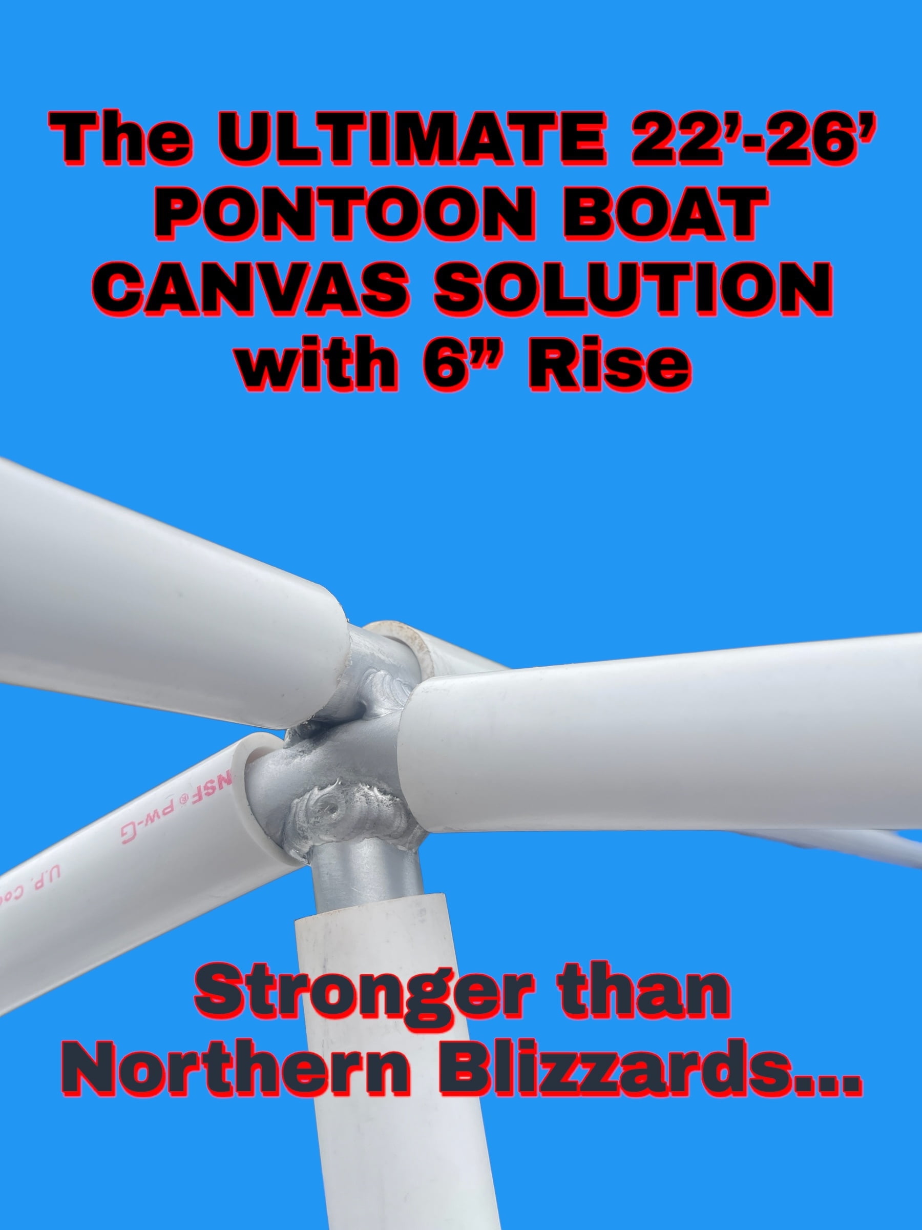 Ultimate Pontoon Boat Canvas Kit – Fits 18'-22' Boats, Includes 9" Rise Arch-Makers & Aluminum Connectors (Canvas & PVC Pipes Not Included)