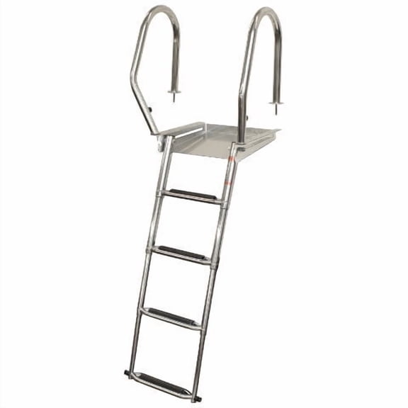 Pontoon Boat Under Platform Ladder MMI316-019827 | Slide-Out 4-Step SS