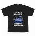 thumbnail image 1 of Pontoon Boat Weekend Forecast Relaxing Water Fun Humor Unisex T-Shirt, up to size 5XL, 1 of 2