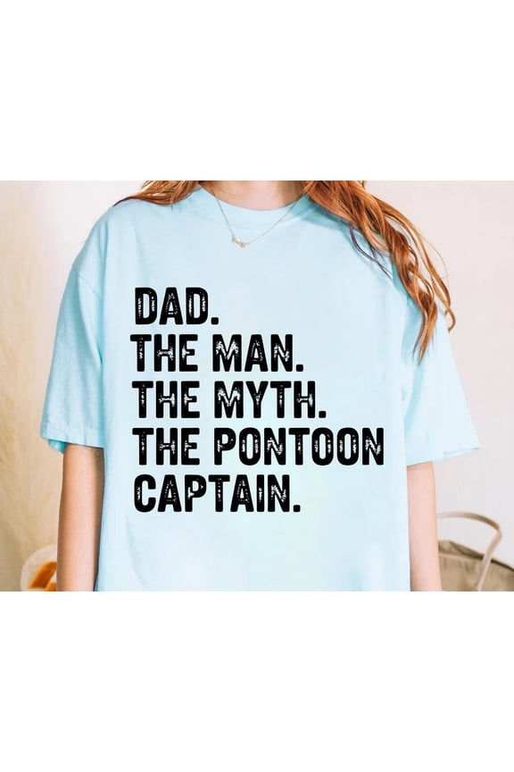 Pontoon Captain Dad T-Shirt: Lake Life Boating Tee All Size S-5Xl