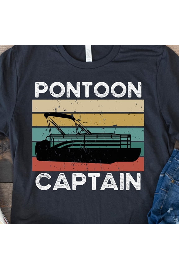 Pontoon Captain TShirt Retro Boating Shirt Lake Life Gift