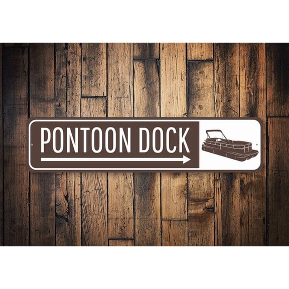 Pontoon Dock Sign Pontoon Owner Boat Dock Sign Boating Dock Pontoon Decor Pontoon Signs Boat House Sign Lake Life - Size: 16 x 4 Inches