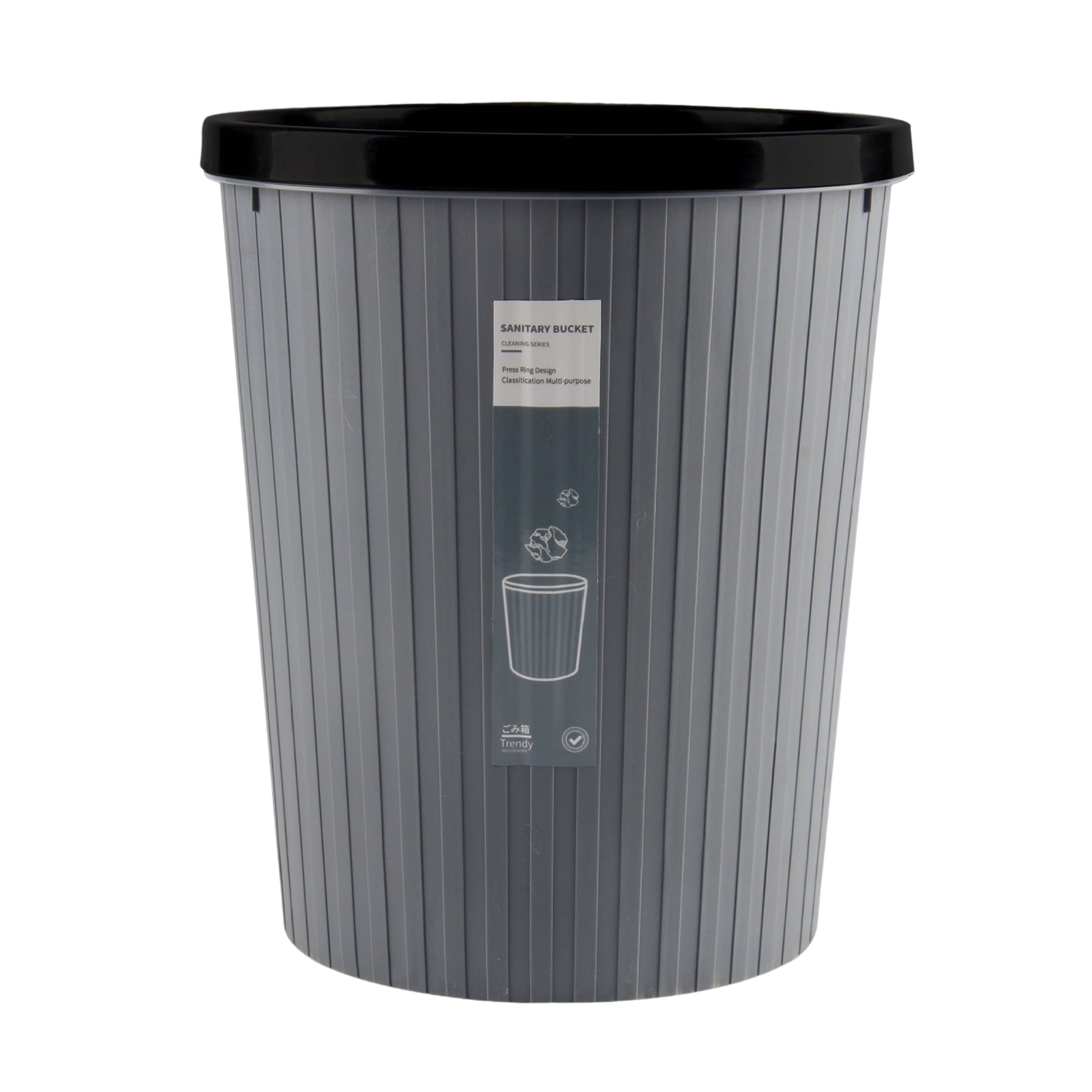 Pontos Garbage Bin with Pressure Ring No Lid Space-Saving Plastic ...