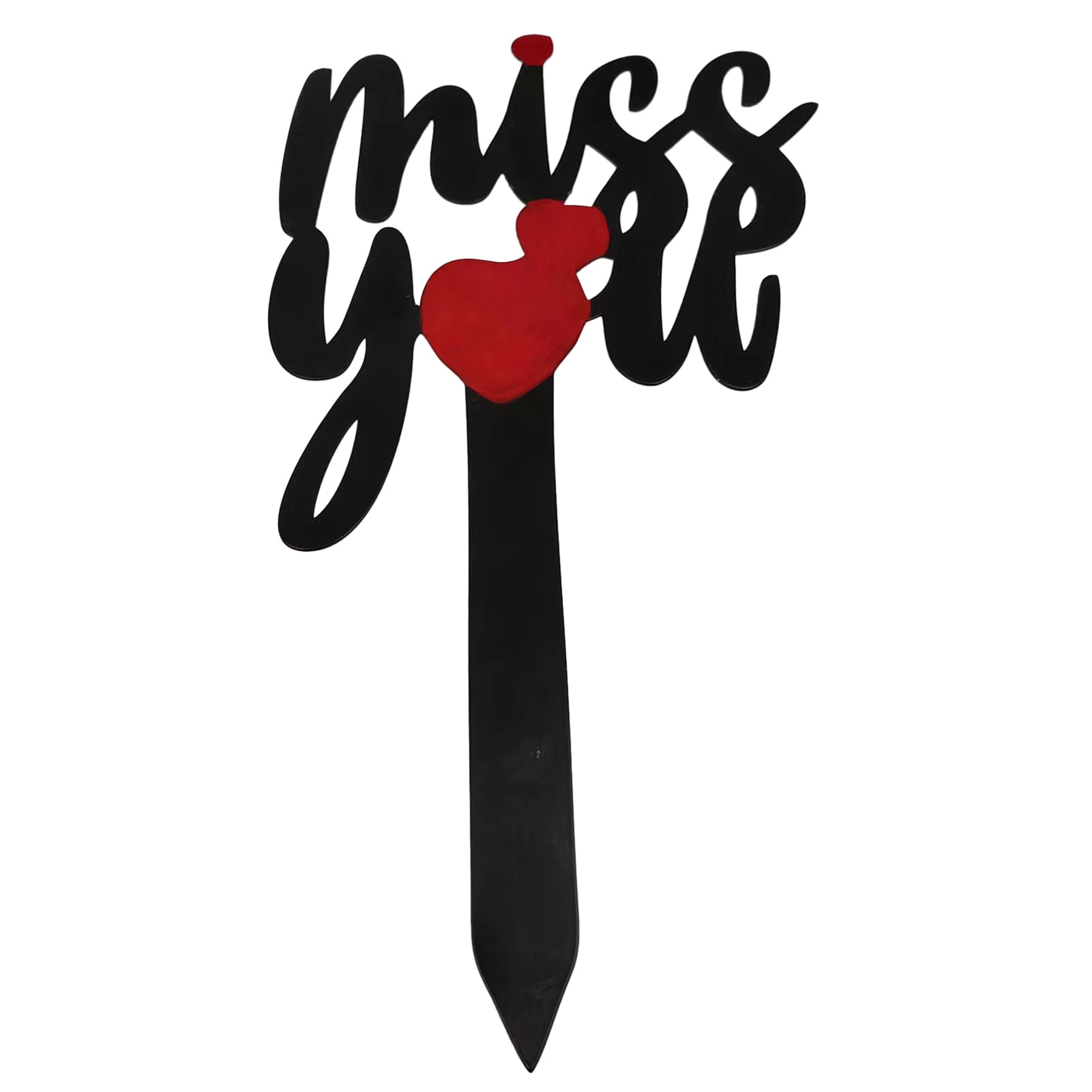 Pontos Garden Stake Hollow Out Rose/Heart Letter Design Decorative Iron