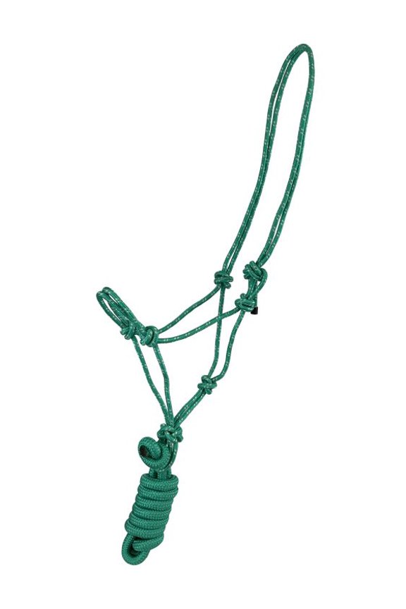 Pony Adjustable Braided Nylon Cowboy Knot Rope Halter w/ Lead