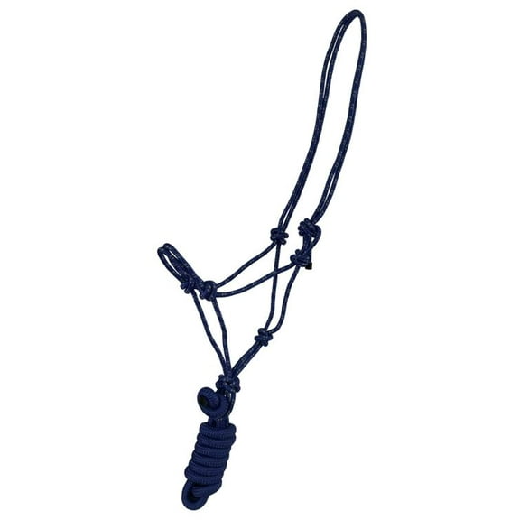 Pony Adjustable Braided Nylon Cowboy Knot Rope Halter w/ Lead