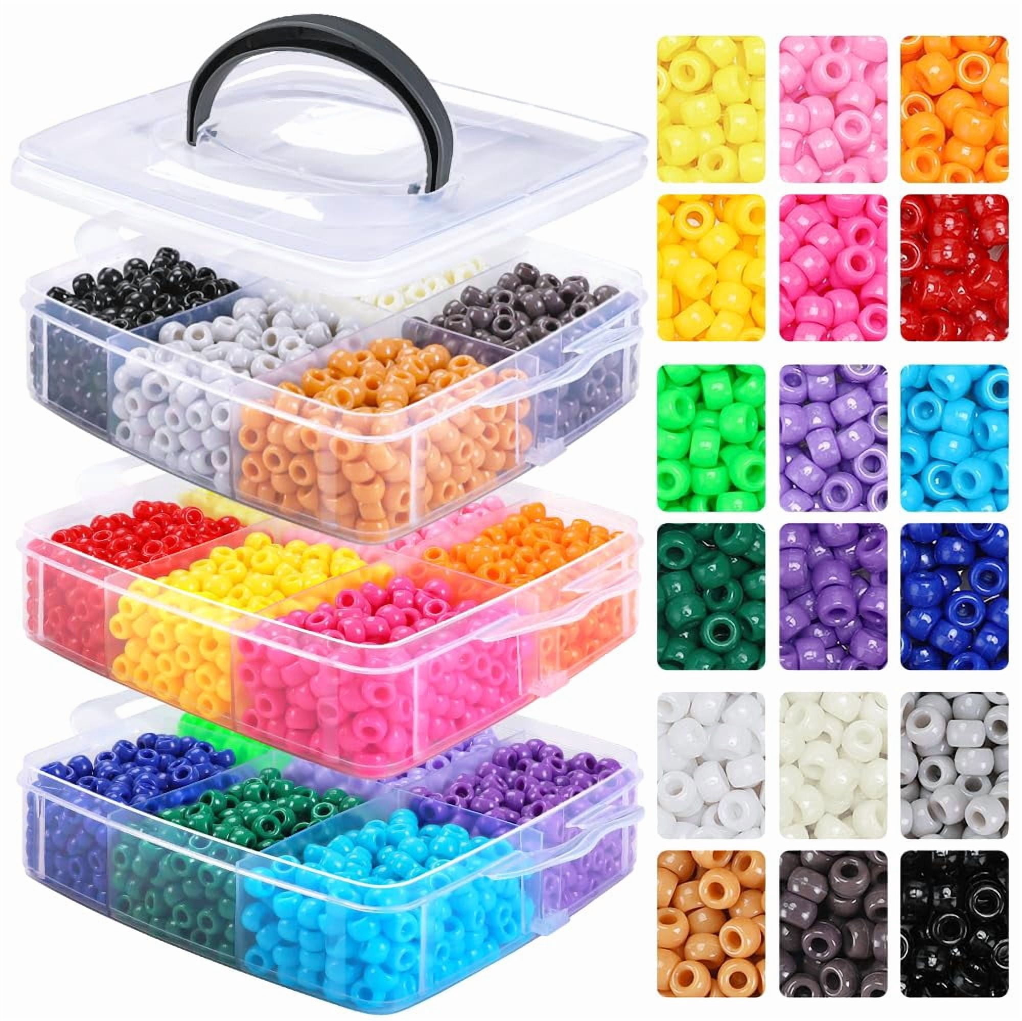 Pony Bead Jewelry Making Kit 18 Multi-colored 3200pcs