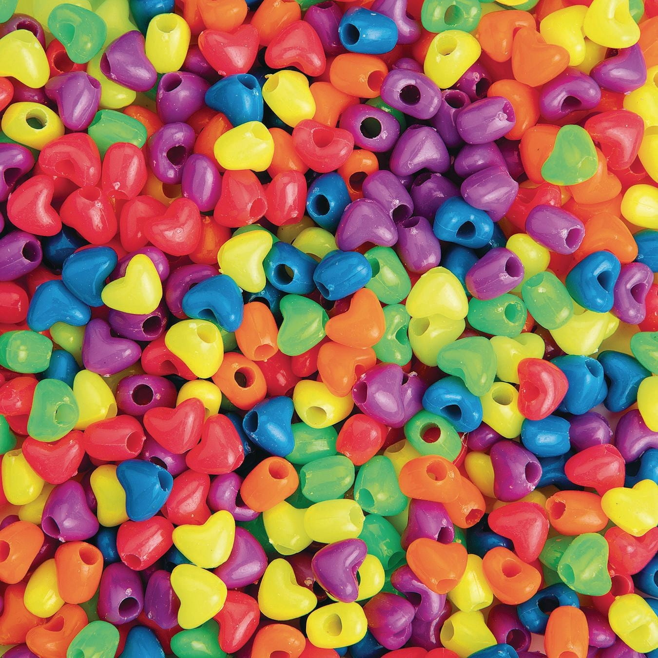 Pony Bead Mix, Neon Hearts