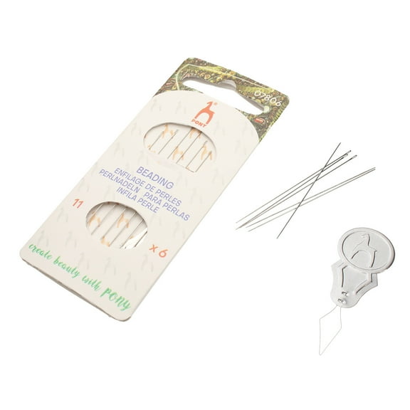 The Beadsmith - Pony Beading Needles, Size 11, Pack of 6, 4.5 Inches, Made in India, Use for Loom Weaving Beadwork, Off-Loom Stitching and Jewelry Making with Seed Beads