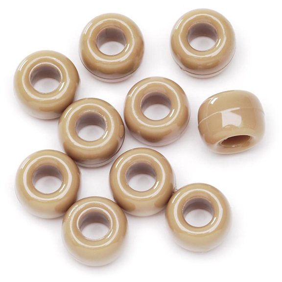 Pony Beads 6mmX9mm 720/Pkg-Opaque Tan, Pk 3, Darice