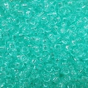 Pony Beads Light Seafoam Transparent Crow Beads Made in USA 6x9mm Large Hole