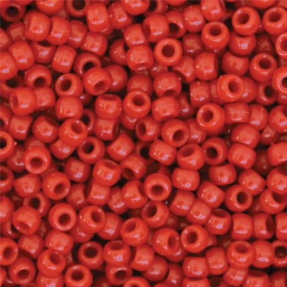 Pony Beads, Red - 1000 Piece - 3 per Pack