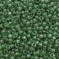 thumbnail image 1 of Pony Beads Sea Green Glitter Sparkle Crow Beads Made in USA 6x9mm Large Hole, 1 of 2