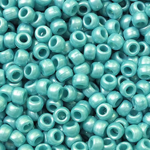 Pony Beads Sky Blue Pearl Crow Beads Made in USA 6x9mm Large Hole?