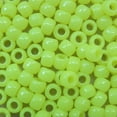 thumbnail image 1 of Pony Beads Yellow Lemon Neon Crow Beads 6x9mm Large Hole Made in USA, 1 of 2