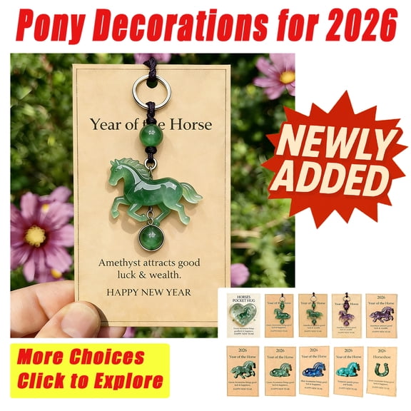 Pony Decorations for 2026 – 2026 Year of the Horse Pony Figurine,Handcrafted Crystal Horse Mascot,Gift for Prosperity and Good Luck,Home Decoration