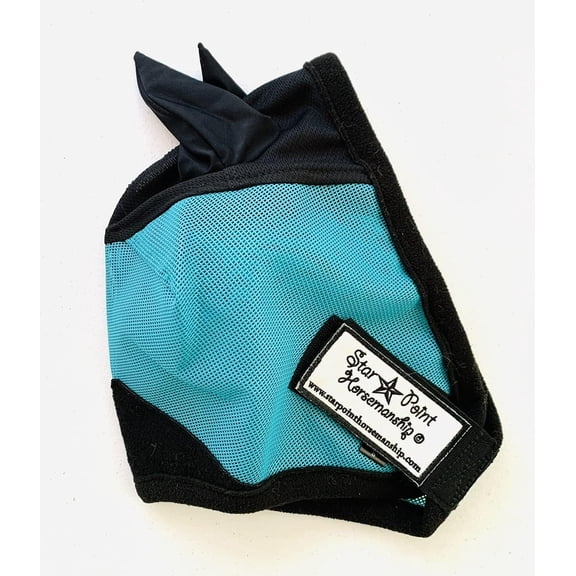 Pony Ear Cover Fly Mask (Large 38-45", Teal/Black)