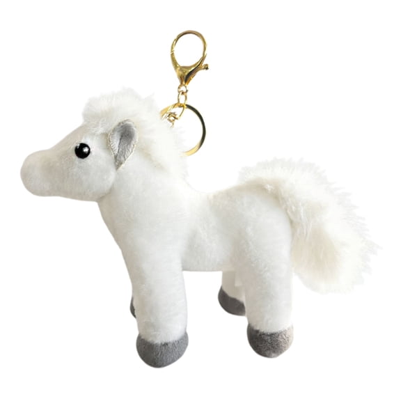 Pony Plush Keychain - 4.7 Inch Cute Horse Stuffed Animal Keyring Bag Charm, Spirited Backpack Clip for Girls, Couples Gifts, Christmas Party & Birthday Decoration Supplies