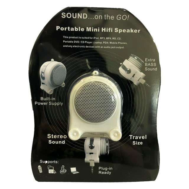 Pony Portable Mini Hifi Rechargeable Speaker with Extra Bass Sound MP3 Player - White